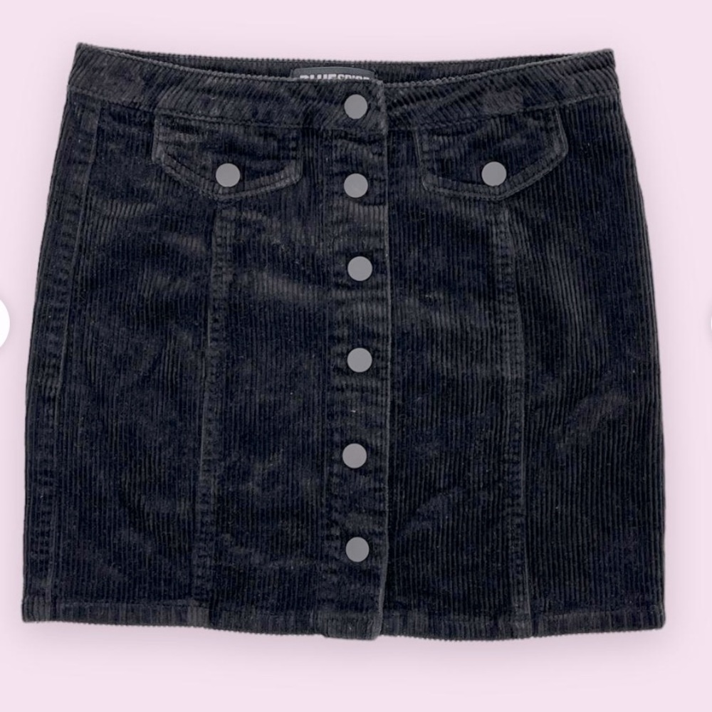 Women’s Black Corduroy button down Skirt